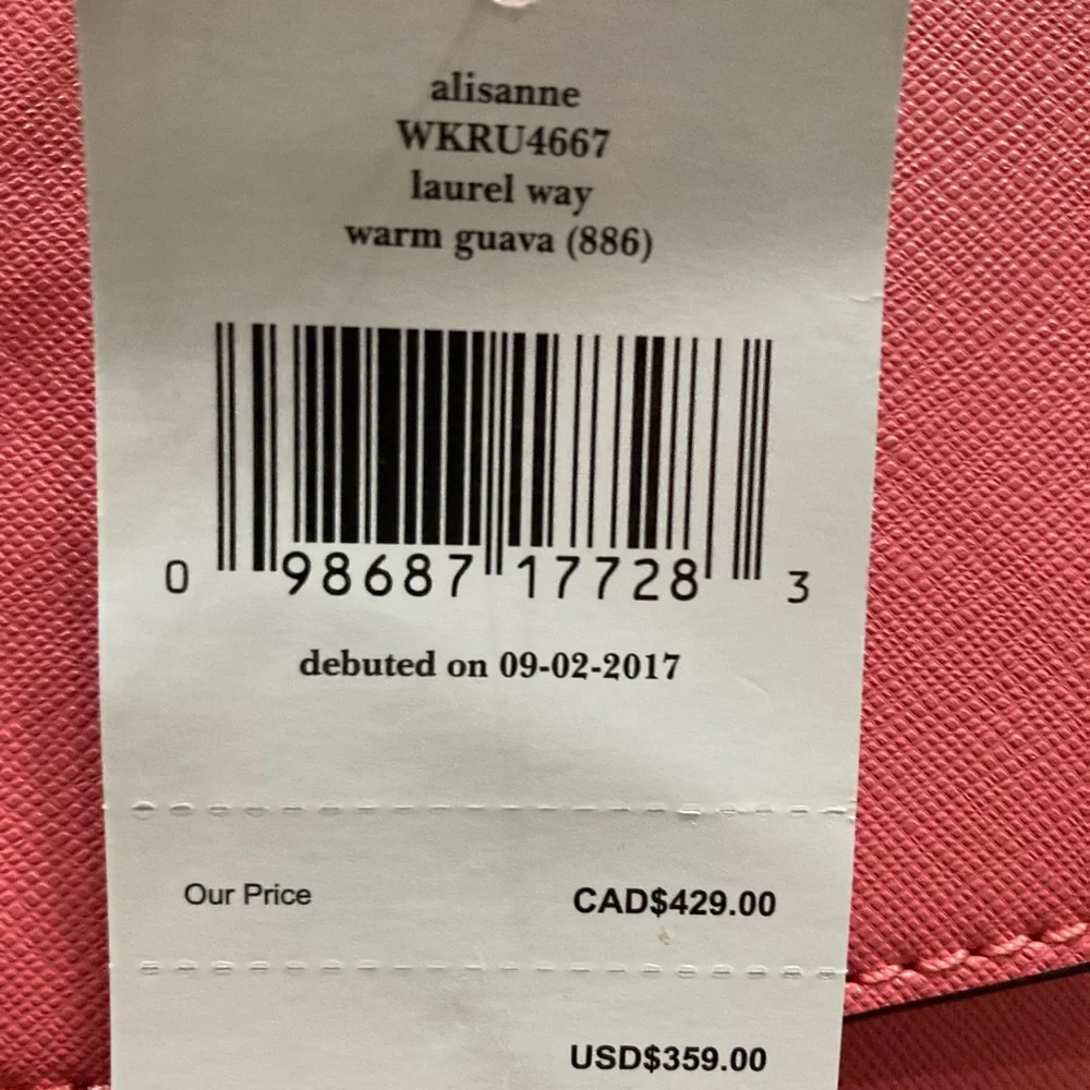 NWT Kate Spade Purse w/free clutch-warm guava